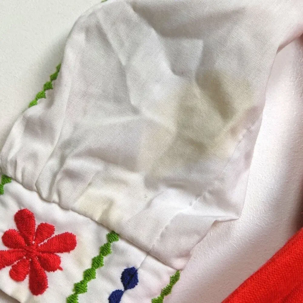 Vintage Maggie Muggins Dress Girls Size 3T Red Embroidered